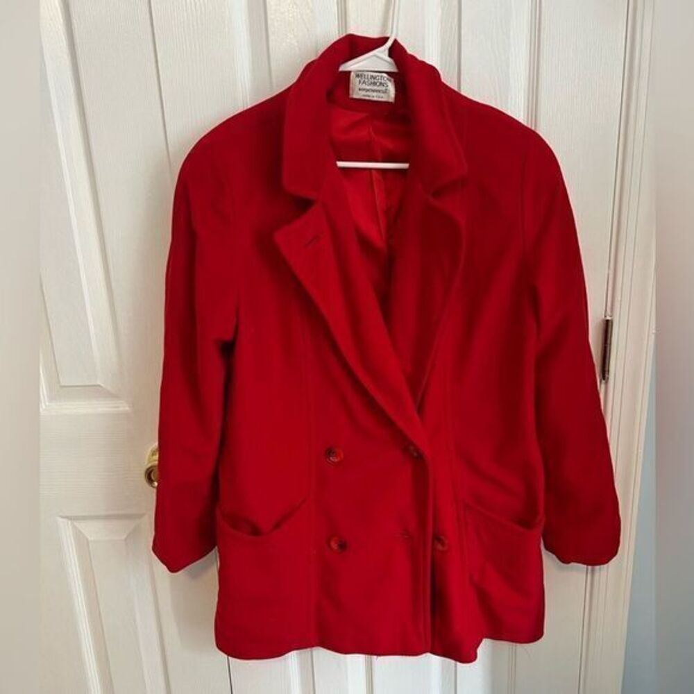 Wellington Fashions Womens Large Red‎ Long Sleeve Made in USA Kashmiracle Coat